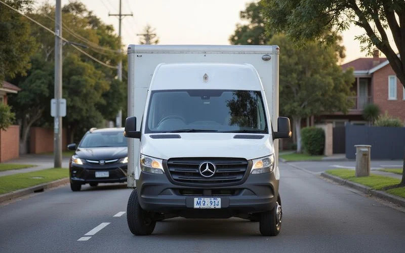 Mobile locksmith van arriving to help with stuck car key at Sydney location